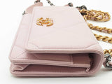 Chanel 19 Pink Quilted Leather Wallet On Chain Crossbody Bag Do0526opcxde