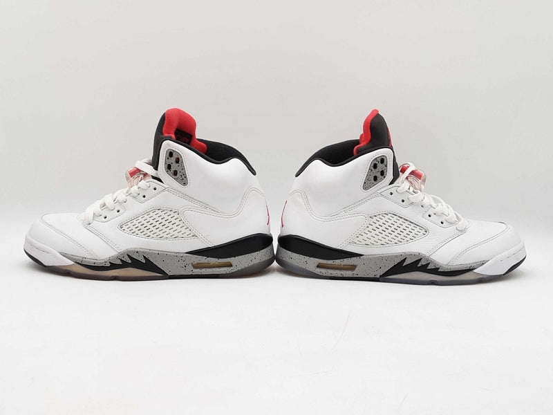 Nike Air Jordan 5 Retro "White Cement" Leather Sneakers Size 8.5 Fw0225lxzdu