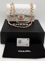 Chanel Classic Double Flap White Quilted Caviar Shoulder Bag Eb0726orxzsa