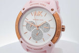Michael Kors 44mm Ryder Pink Silicone & Rose Gold Tone Stainless Steel Quartz Watch 62.2 Grams Eb0726wrsa
