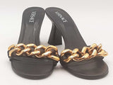 Versace Medusa Chain Leather Sandals Black  Size 41 Aa0126crsa