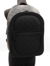 Gucci Medium Backpack In Logo-debossed Rubber-effect Black Leather Fw0426erxdu