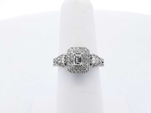 1.38 Cttw Diamond & 14k White Gold Ring 4.8 Grams Size 5.75 Fw1224ixzsa