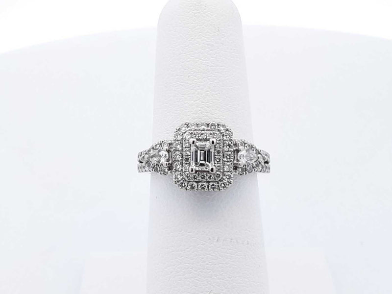 1.38 Cttw Diamond & 14k White Gold Ring 4.8 Grams Size 5.75 Fw1224ixzsa