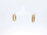 18k Yellow Gold Soft Rectangle Hoop Earrings 3.3 Grams Fw0826orxdu
