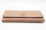 Prada Beige Saffiano Leather Continental Wallet Eb1124oxzdu