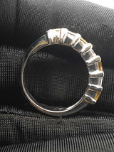 4.15 Cttw Yellow Sapphire & Diamond Half-eternity Platinum Ring With Cert 9.7 Grams Size 7.5 Fw1125owzxdu