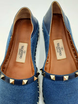 Valentino Denim Rockstud Espadrilles Size 36 Eb1124lxzdu