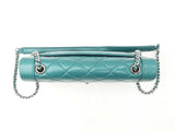 Chanel Full Flap Crossbody Bag In Teal Quilted Crumpled Calfskin Fw0925ozxzdu
