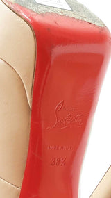 Christian Louboutin Calfskin Altapoppins 150 Beige Pumps Eb0525crdu