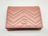 Gucci 466492 Gg Pink Marmont Leather Card Case Bifold Wallet Do0125lrxde