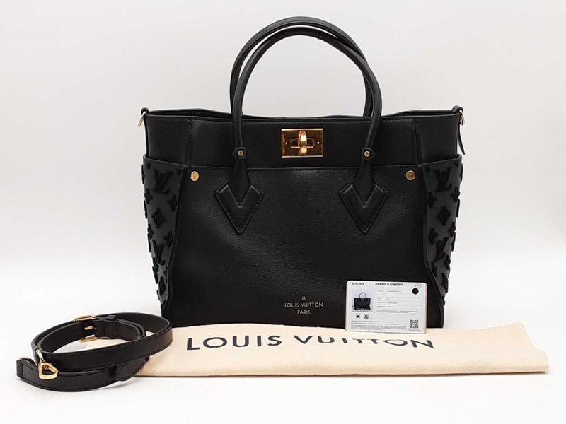 Louis Vuitton Black Calfskin Leather On My Side Mm Tote Bag Sd0825ozcrsa