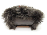 Fendi Monster Gray Leather Faux Fur Mini Backpack Pouch Bag Charm Do0925lrxde