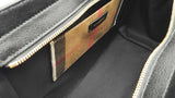 Burberry Banwell Tote Bag In Black Leather & House Check Canvas Fw0926pxzdu