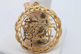 18k Yellow Gold Egyptian Motif Decorative Pendant 7.1 Grams Eb0826rxzsa