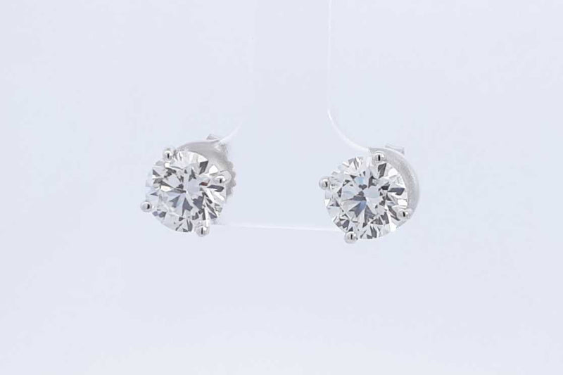 3.18ctw Lab Grown Round Diamond Stud Earrings In 14k White Gold 2g Eb1224rxzdu