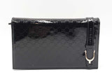 Gucci Nice Crossbody Wallet In Black Microguccissima Patent Leather Fw0126lrzdu