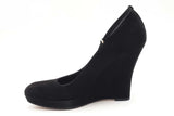 Gucci Black Suede Ankle Strap Wedges Size 6.5 B Eb0526lxzsa