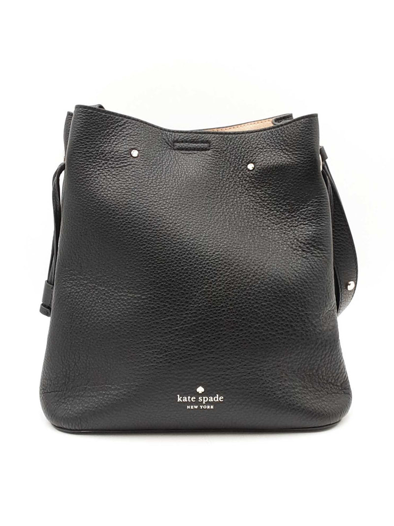 Kate Spade Marti Bucket Bag In Black Pebbled Leather Fw0525wzdu