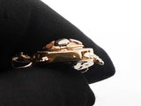 Mama And Baby Turtle Locket Pendant In 14k Tri-color Gold 6.9 Grams Fw0726wsxdu
