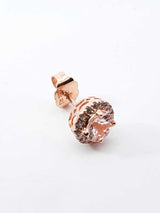 Morganite & Diamond Halo Stud Earrings In 14k Rose Gold 1.7 Grams Fw0326lordu