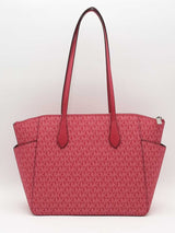 Michael Kors Dark Raspberry Marilyn Signature Logo Tote Bag Aa0126rzsa