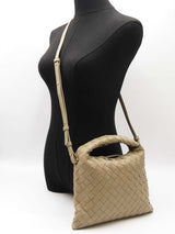 Bottega Veneta Mini Hop Bag In Travertine Green Intrecciato Leather Fw0326loxzdu