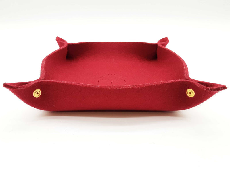 Hermes Mises Et Ralances H Evelyn Red Felt Snap Tray Collectible Do1025lrxde