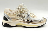 Chanel Cc Fabric Laminated Calfskin Stretch Sneakers Size 40 Eb1224orxsa