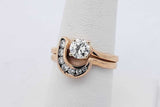 0.66cttw Diamond Wedding Set In 14k Yellow Gold 4.9 Grams Size 7.5 Eb0626rrxsa