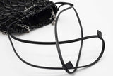 Prada Black Satin Leather Net Overlay Drawstring Crossbody Bag Eb0526pxzde