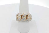 2.16cttw Diamond Cuban Link Ring In 10k Yellow Gold 14.1g Size 7.75 Eb0926icrsa