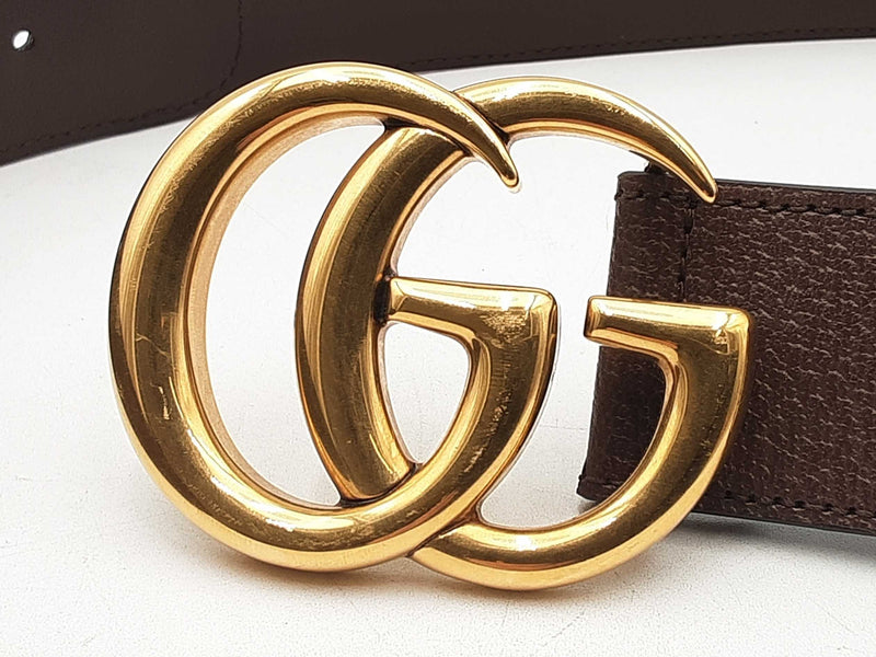 Gucci Marmont Jumbo Gg Wide Canvas & Leather Belt & Gold-tone Buckle Fw0125lxzsa