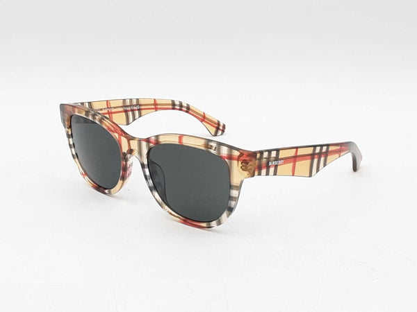 Burberry Transparent Vintage Check Round Frame Sunglasses Fw0925cxdu