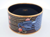 Hermès Brandebourgs 30mm Extra Wide Enamel Bangle Bracelet 8 Inch Fw0326lrzdu