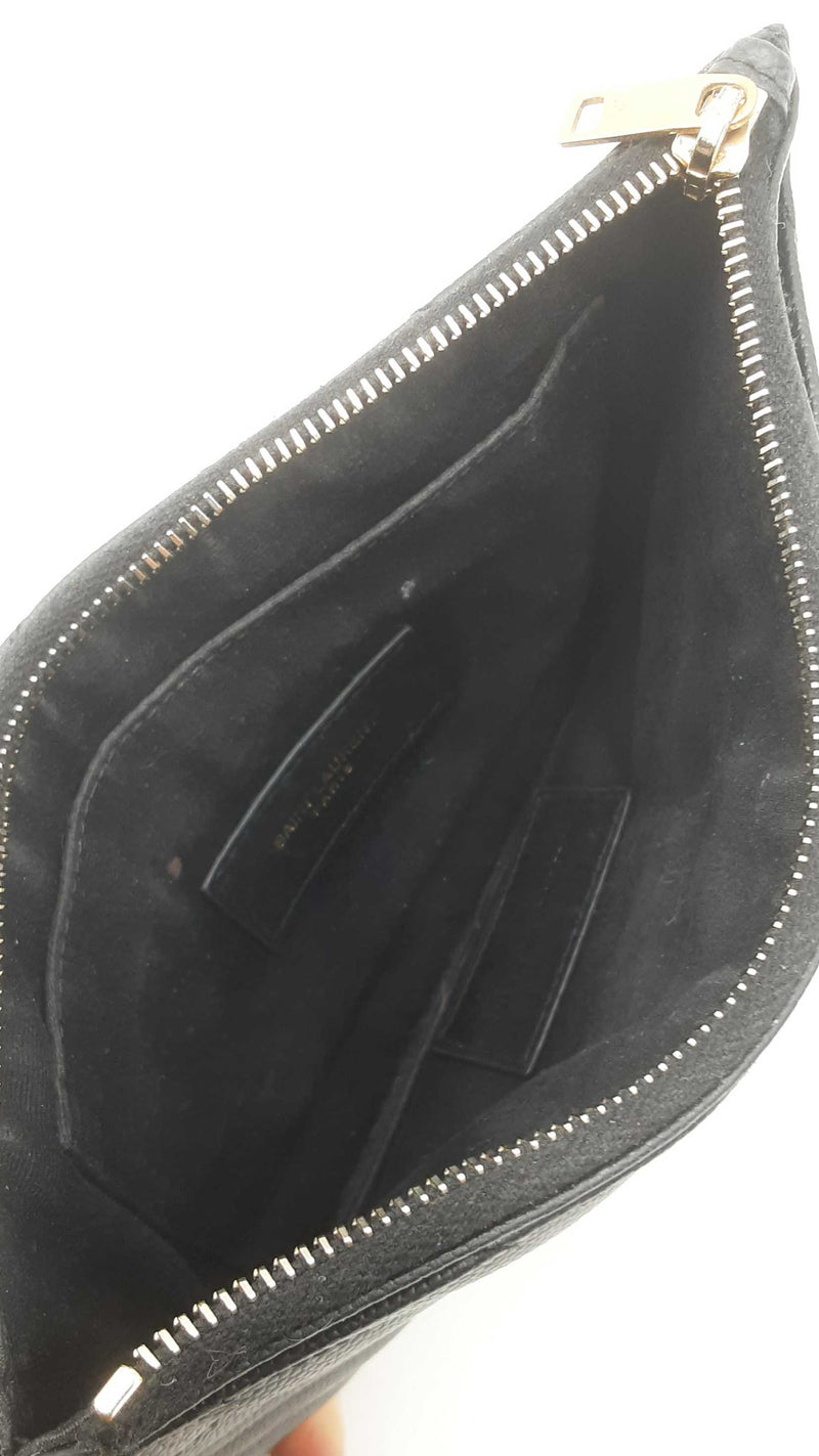 Yves Saint Laurent Chevron-quilted Pebbled Leather Bill Holder Fw0725wzxdu