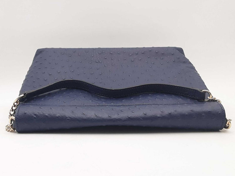 Kate Spade Leena La Vita Ostrich Shoulder Bag Blue Aa1025orsa