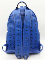 Mcm Stark Visetos Studded Blue Leather Backpack Sd0426orzdu