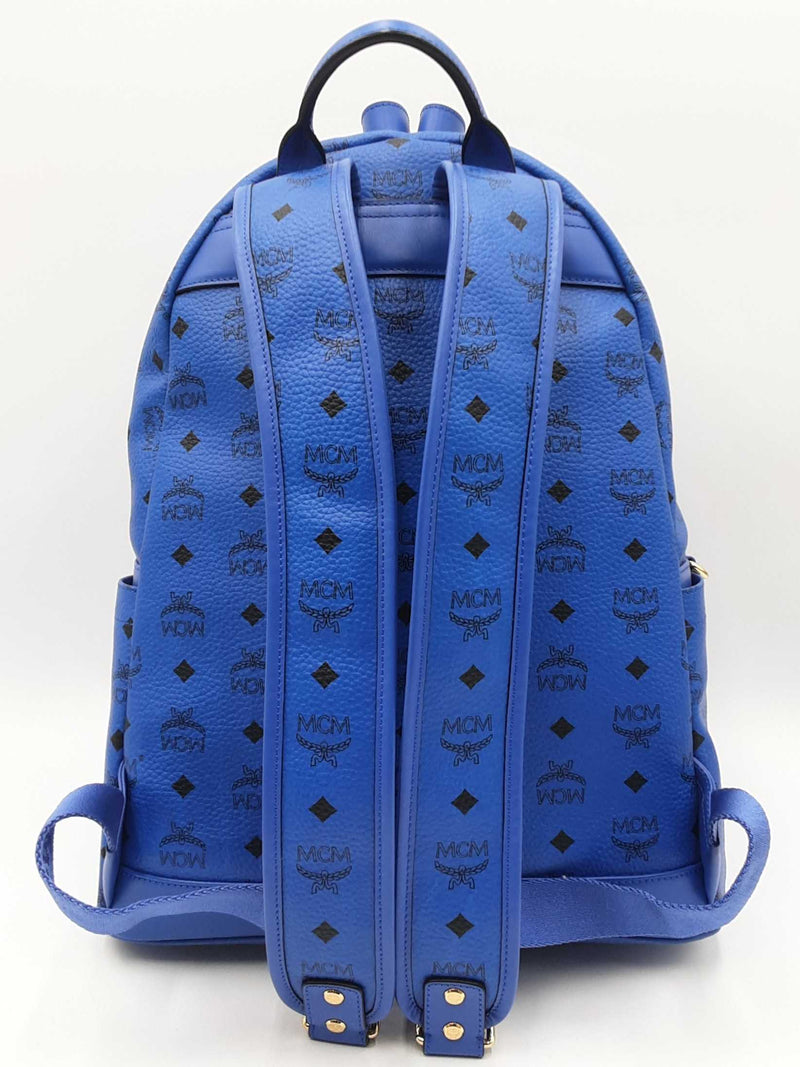 blue leather backpack mens Mcm Stark Visetos Studded Blue Leather Backpack Sd0426orzdu – Max Pawn