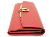 Salvatore Ferragamo Gancini Red Leather Continental Wallet Do0725lxzde