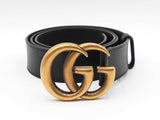 Gucci Gg Marmont 40mm Wide Black Leather Belt Size 100|40 Fw0426lrzdu
