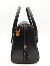 Versace Roomy Black Leather Boston Bag Eb0926rxzde