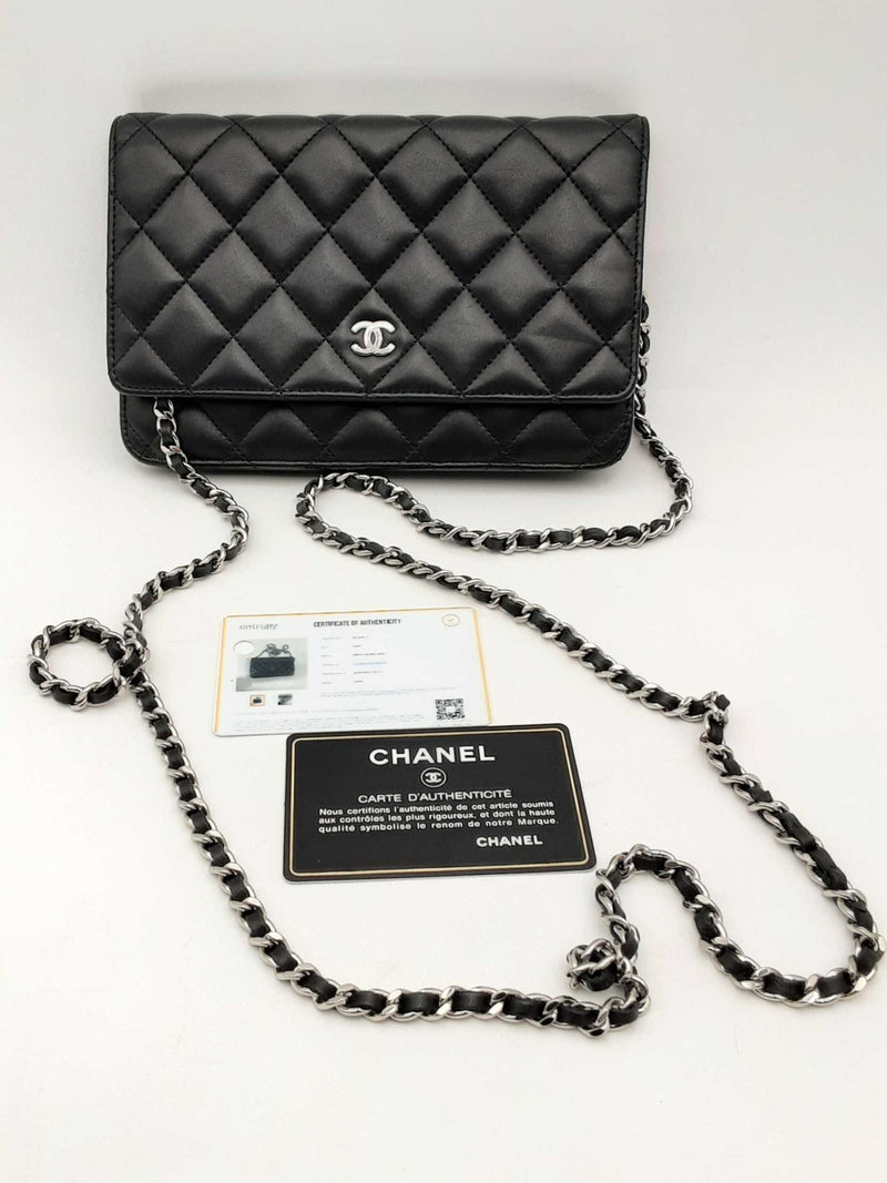 Chanel Quilted Black Leather Wallet On Chain Eb0924lxxzsa