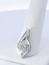 0.59 Cttw Diamond & 10k White Gold Swirl Pendant 1.7 Grams Fw0126lsrdu