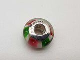 Pandora Red Green Murano Glass 0.925 Silver 2.8g Charm Do0425cde
