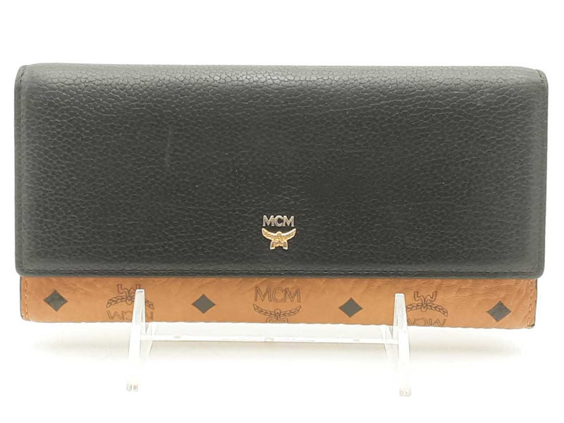 Mcm Canvas Leather Trifold Wallet Brown Aa1025ixsa