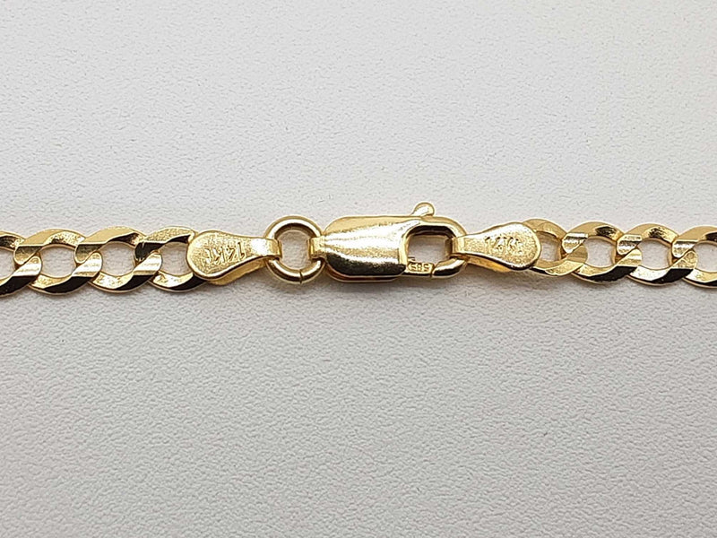 14k Yellow Gold 13.2g Concave Curb Chain 22 In Do0625ixzde
