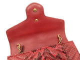 Gucci Gg Marmont Chain Mini Bag In Quilted Red Python Leather Fw0626pzxdu