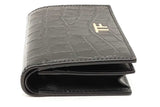 Tom Ford Classic Tf Crocodile Embossed Black Leather Wallet Eb0425orxdu