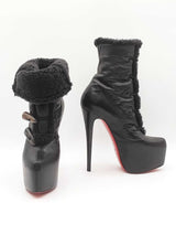 Christian Louboutin Oulanbator 160 Boots In Black Leather Size 37.5 Fw0226oxzdu